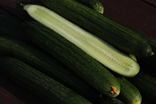 Pattern of green cucumbers