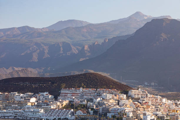 Los Cristianos - Tenerife, views from the sea stock photo