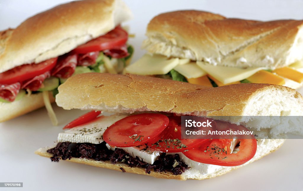 baguette fresche sandiches Frech - Foto stock royalty-free di Alimentazione sana