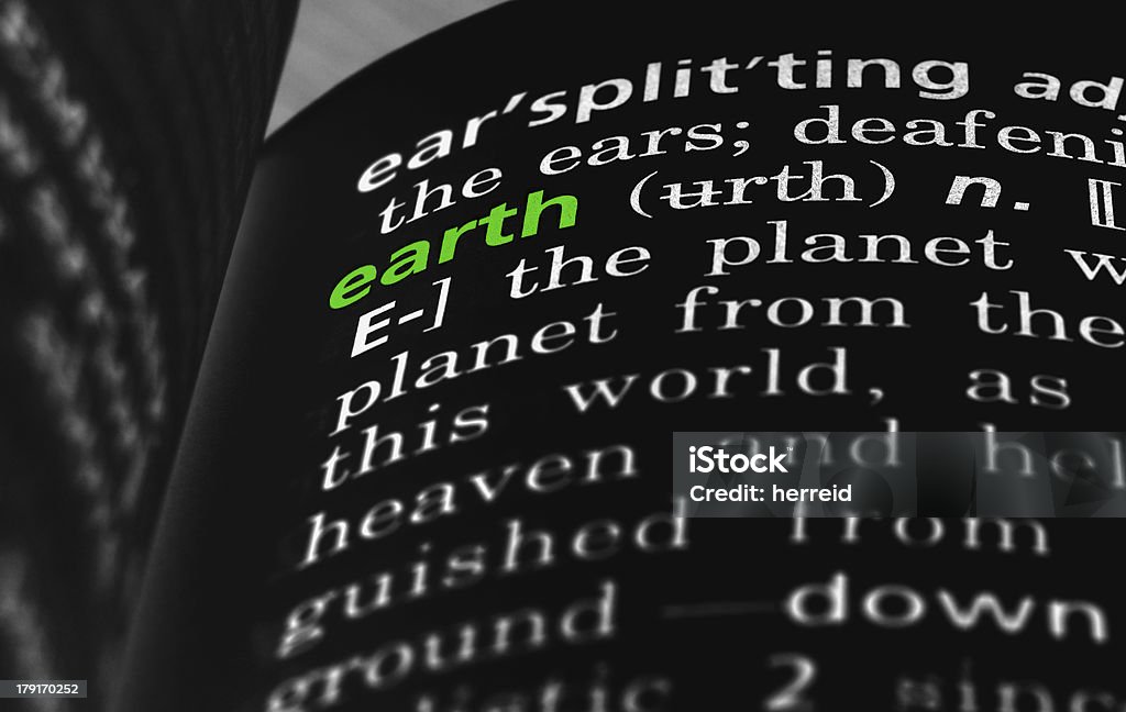 Erde festgelegt auf Schwarz - Lizenzfrei Buchseite Stock-Foto