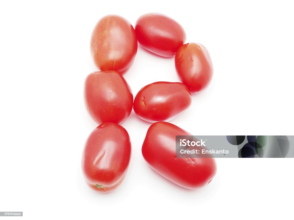 A carta de tomate sobre fundo branco - Royalty-free Alfabeto Foto de stock