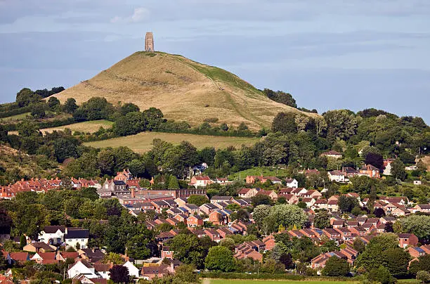 The historic Glastonbury Tor in Somerset, England.