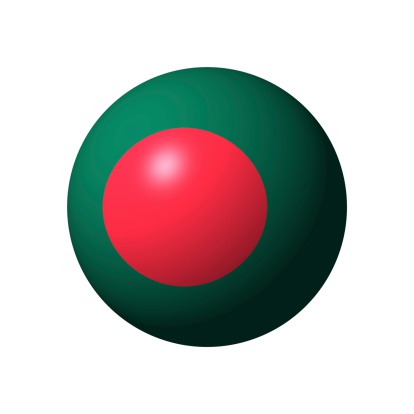 Sphere with official flag of Bangladesh nation
