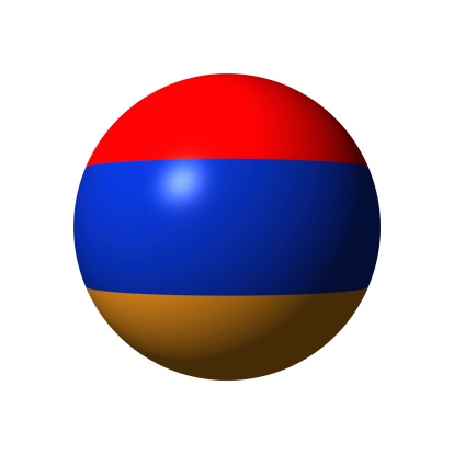 Sphere with flag of Armenia nation