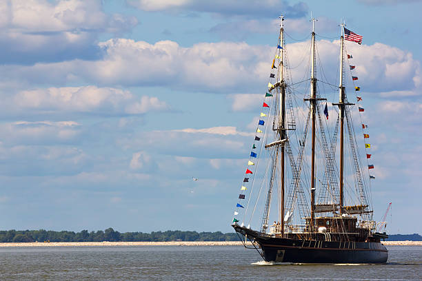 istock Tall Ship Sails Into The Bay On Summer Afternoon 179177731
