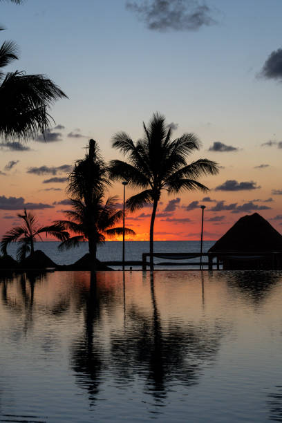 istock Sunrise over the infinity pool at the resort 1791786652