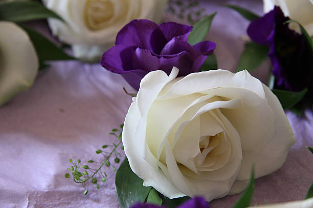 White Rose Wedding Buttonhole Flowers