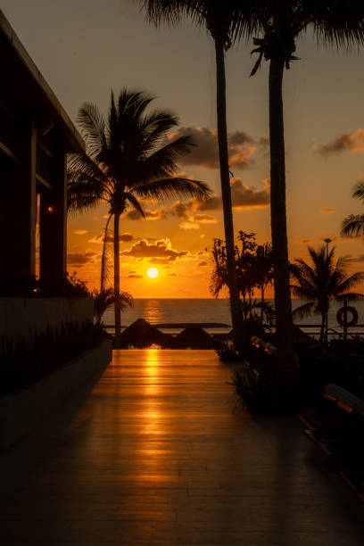 istock Sunrise over the infinity pool at the resort 1791794210