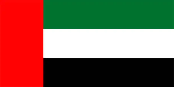 Vector illustration of UAE United Arab Emirates flag. Vector