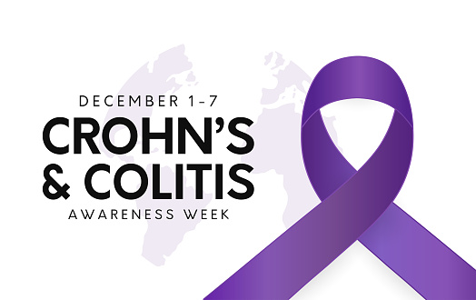 Crohn's and Colitis Awareness Week card, December 1-7. Vector illustration. EPS10