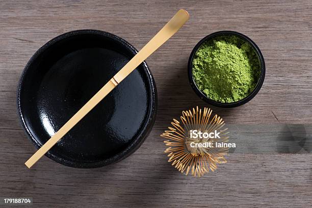 Japanese Tea Ceremony Setting On Wooden Bench Stock Photo - Download Image Now - Tea Caddy, Asia, Bench