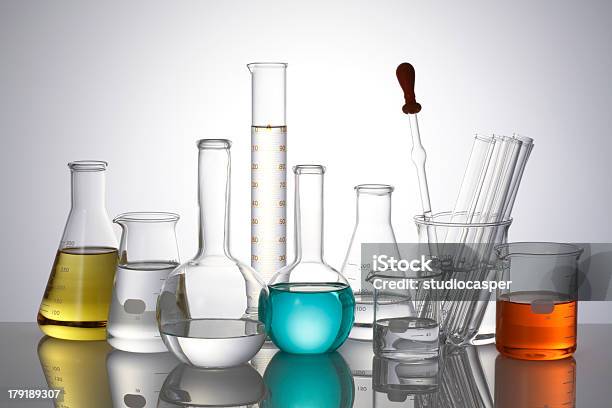 Laboratory Glassware Stock Photo - Download Image Now - Laboratory Flask, Pipette, Beaker