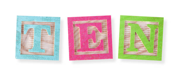 istock Ten concept with wood blocks with clipping path 1791897155