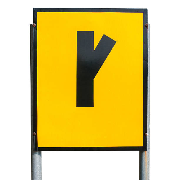istock Angled side road right Sign isolated on a white background 179190088