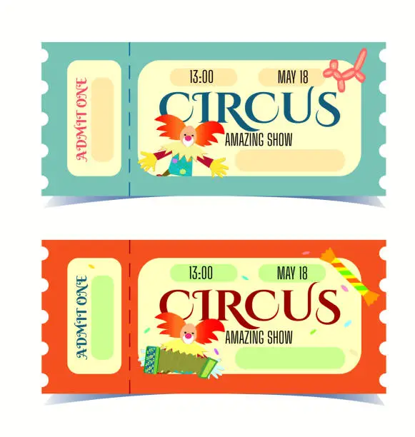 Vector illustration of Ticket to the circus