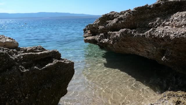 Beach cove with crystal clear sea water, Hidden paradise beach, Mediterranean