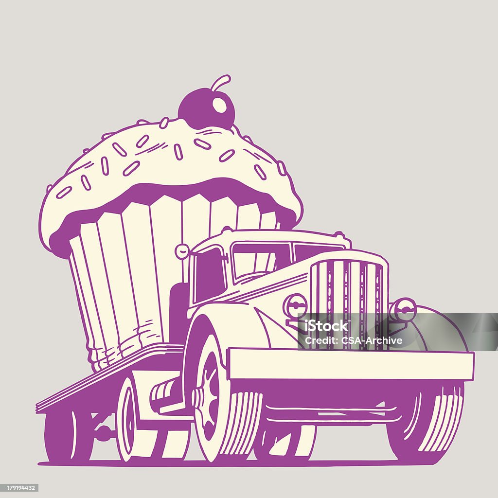 Camion del Cupcake di gigante - arte vettoriale royalty-free di Dolce