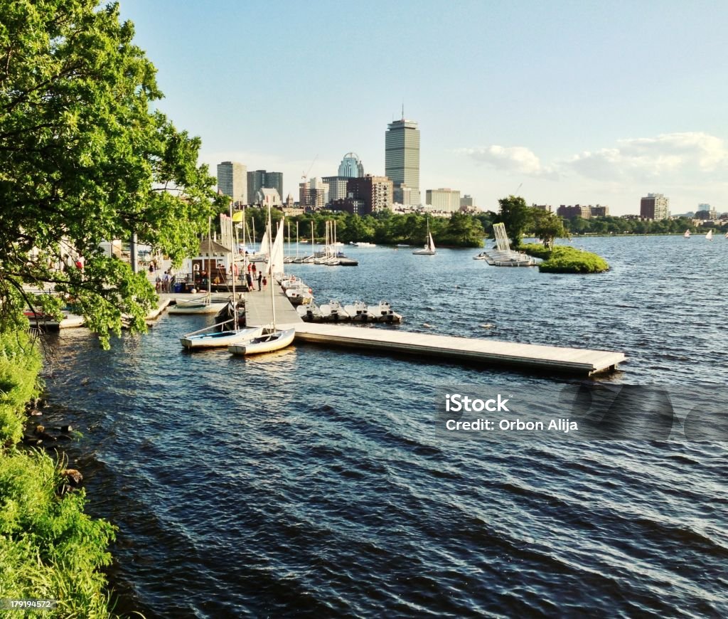 Sailboats 년 Charles River, 보스턴, 매사추세츠 - 로열티 프리 보스턴-매사추세츠 스톡 사진