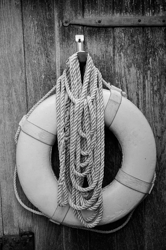 Ring buoy on door