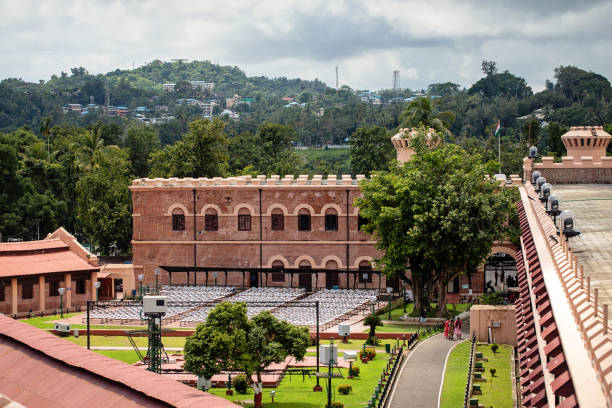 Architectural details of the old cellular jail from British Occupation of the Andaman Islands.