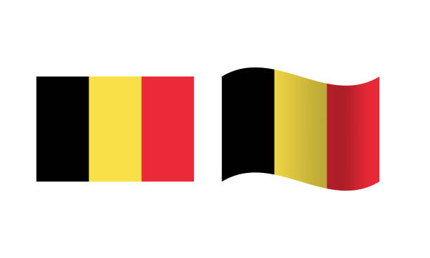 Rectangle and Wave Belgium Flag Illustration Rectangle and Wave Belgium Flag Illustration, can be used for business designs, presentation designs or any suitable designs. belgium flag icon wavy stock illustrations