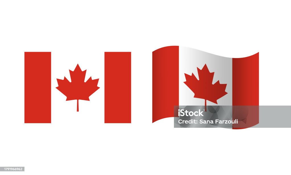 Canadian Retangular Flag Rectangle And Wave Canada Flag Illustration Stock Illustration ...