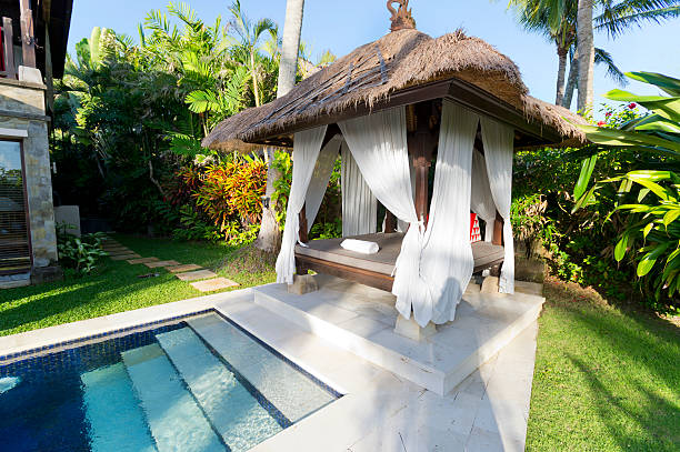 istock Resort Hut beside a swimming pool 179196786