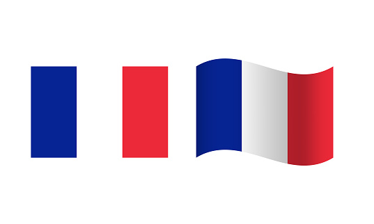 Rectangle and Wave France Flag Illustration, can be used for business designs, presentation designs or any suitable designs.