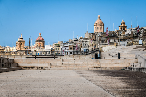 Promenade With Steps In Birgu, Malta