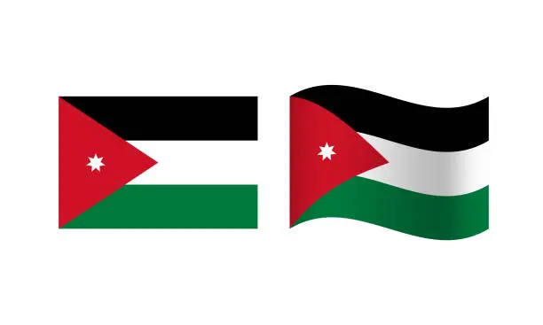 Vector illustration of Rectangle and Wave Jordan Flag Illustration