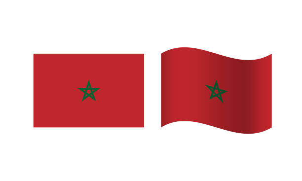 Rectangle and Wave Morocco Flag Illustration Rectangle and Wave Morocco Flag Illustration, can be used for business designs, presentation designs or any suitable designs. moroccan flag pictures stock illustrations