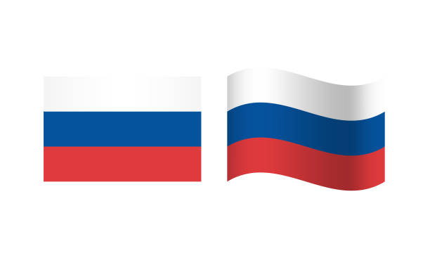 Rectangle and Wave Russia Flag Illustration Rectangle and Wave Russia Flag Illustration, can be used for business designs, presentation designs or any suitable designs. russia flag stock illustrations