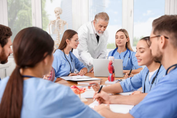 istock Doctor giving lecture for interns in university 1792040880