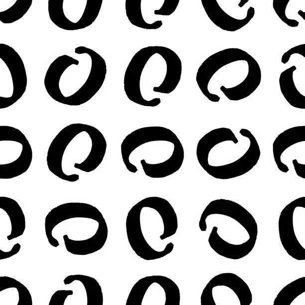 Vector illustration of Seamless pattern with sketch circles shape