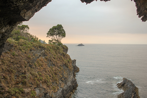view from Doncella cave in Viveiro, Spain