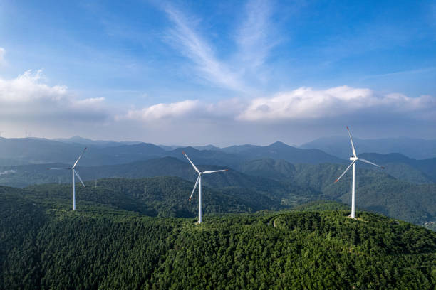istock Wind turbines in the mountains in good weather 1792068202