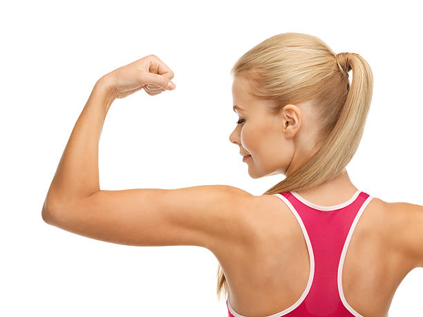 istock sporty woman showing her biceps 179208330