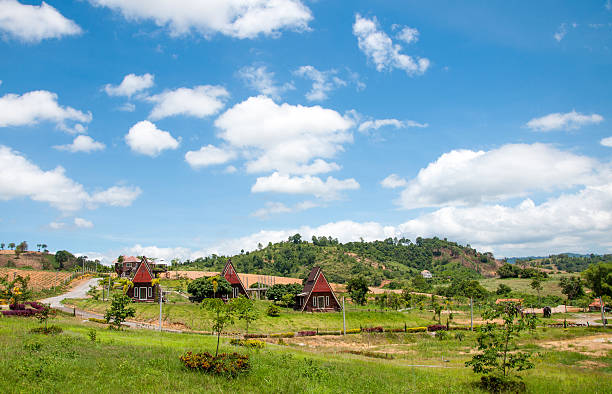 istock house on  mountains and blue sky landscape 179208659