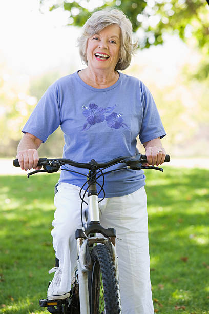 istock Senior woman on cycle ride 179209037
