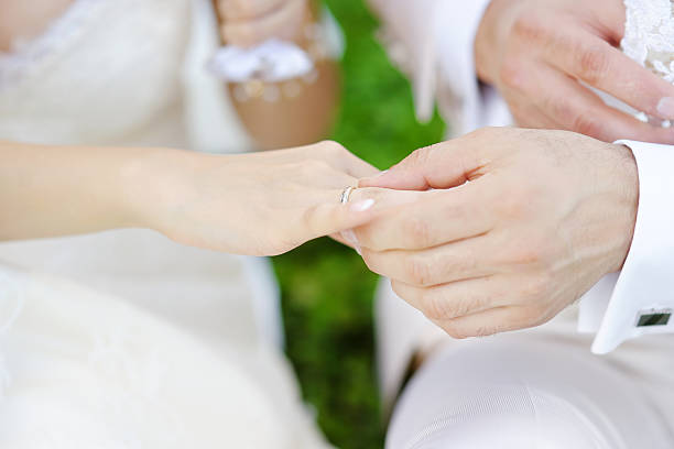 istock Groom putting a ring on bride's finger 179210179