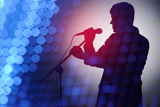 Silhouette of pop singer and presenter.
