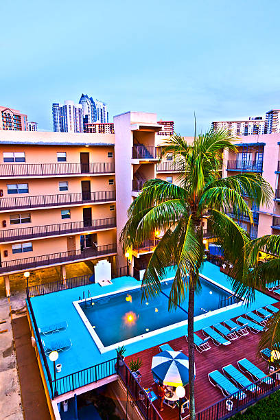 istock appartment resort with pool in late evening 179211044