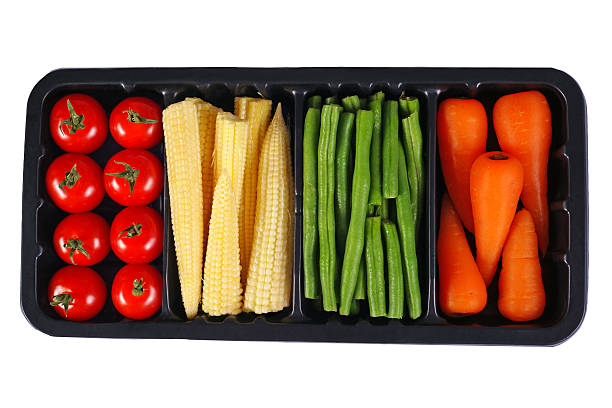 Vegetables in black box stock photo