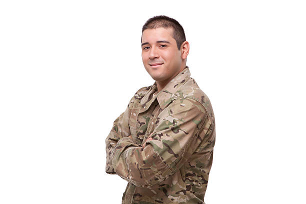 istock Smiling young soldier with arms crossed 179211497