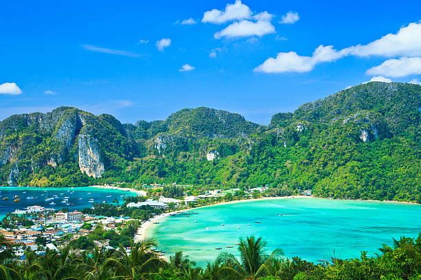 istock View point at Phi-Phi island and tourist resort below 179211498