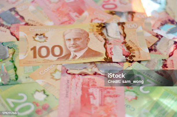 Pile Of Colorful Canadian Money Stock Photo - Download Image Now - Canada, Paper Currency, Canadian Currency