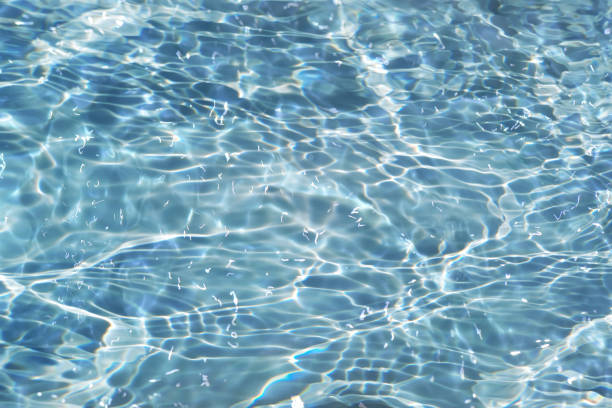 istock Defocus blurred transparent blue colored clear calm water surface texture with splashes and bubbles. Trendy abstract nature background. Water waves in sunlight with copy space. Blue watercolor shining 1792119701