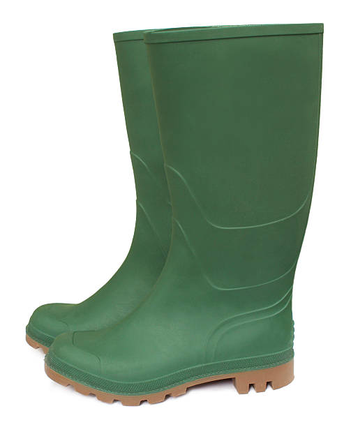istock Pair of green rubber boots 179211984