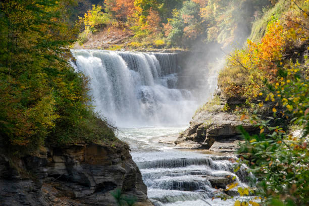 istock Lower Falls at Letchworth State Park in Autumn 1792120337