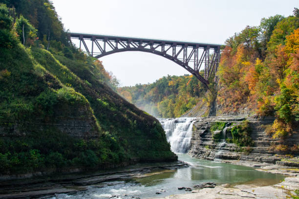 istock Upper Falls and Bridge at Letchworth State Park 1792120894